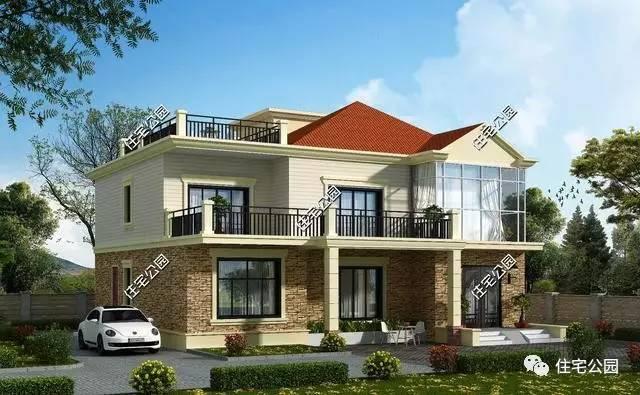 農村建房，還是首選半坡半平兩層半，這10套最好看