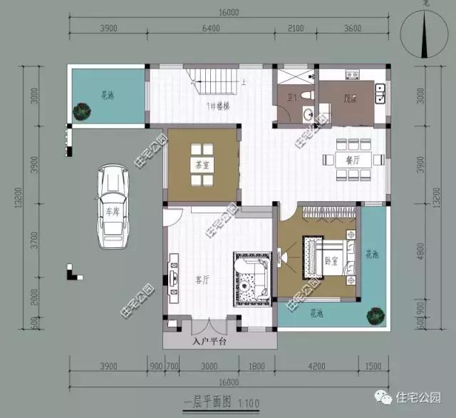 16X12米農村別墅，造型簡潔，室內劃分清晰，私密獨立！