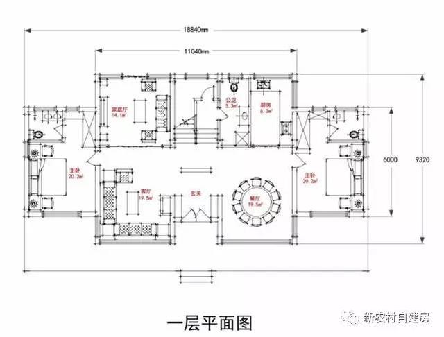 2套一層半農村平房設計，第2套布局功能最全