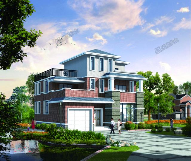 13x12米三層中式自建房設計，通高門廳氣派十足