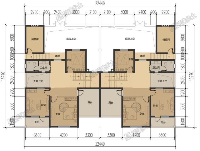 二層帶閣樓雙拼民居，來看看后院的禽舍怎么布置的吧！