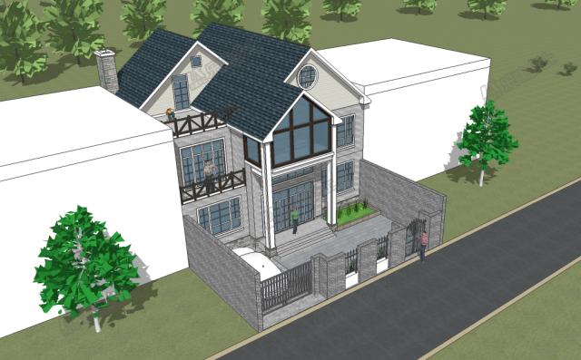 二層美式鄉(xiāng)村自建房設(shè)計，地下室+閣樓豐富住宅功能