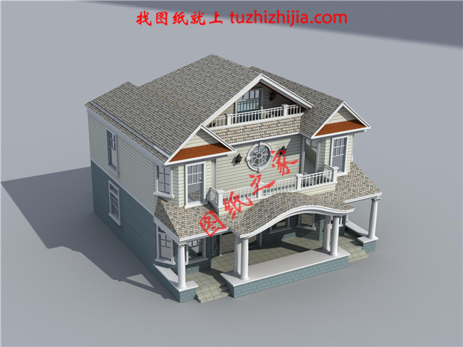  二層半房子設計圖及效果圖，客廳中空，南北通透