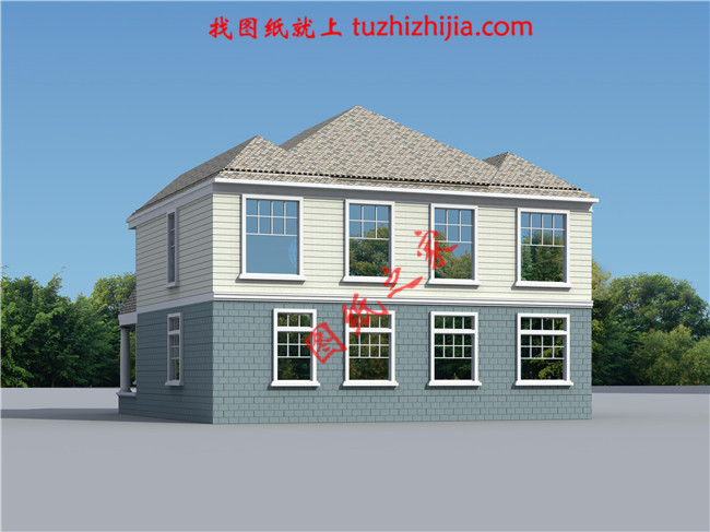  二層半房子設計圖及效果圖，客廳中空，南北通透