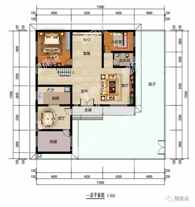 帶庭院的二層中式農(nóng)村別墅，讓洋別墅黯然失色