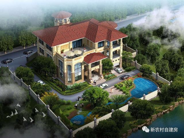 500萬的農村豪宅，泳池園林，這配置只有村長家建的起