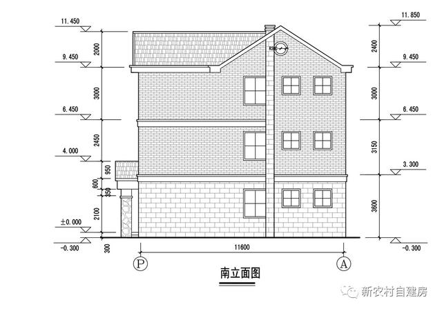9x12米鄉村三層別墅設計，單家獨院含平面圖和立面圖