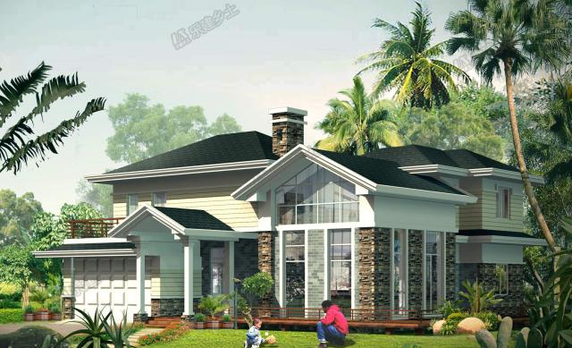 二層簡(jiǎn)約別墅，設(shè)計(jì)過渡平臺(tái)及內(nèi)庭院，讓居住更愜意