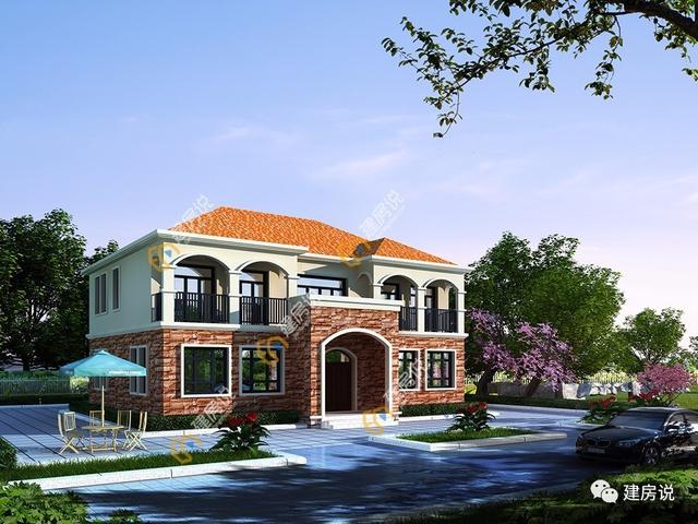 帶書房二層簡歐式獨棟別墅，農村建房經典戶型參考