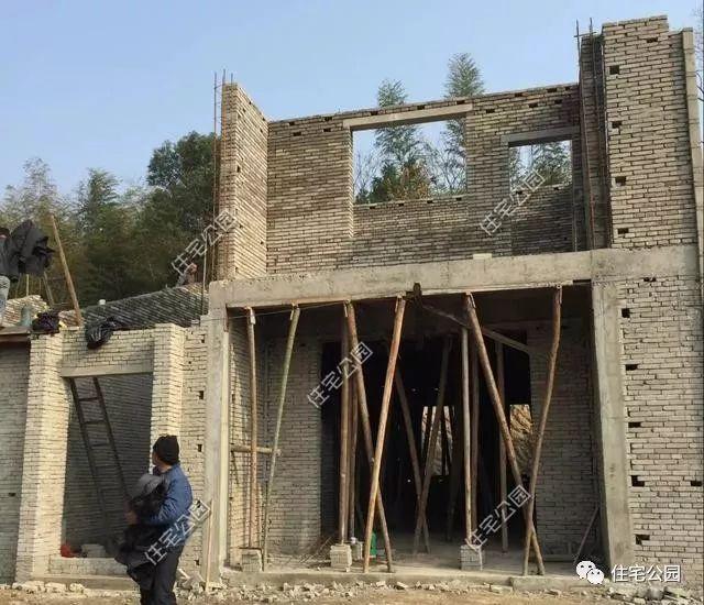 農村自建二層住宅施工全過程，附多張施工圖