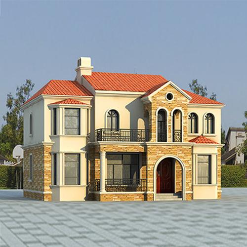 13×8米2廳5室帶套間托斯卡納風格二層別墅方案圖