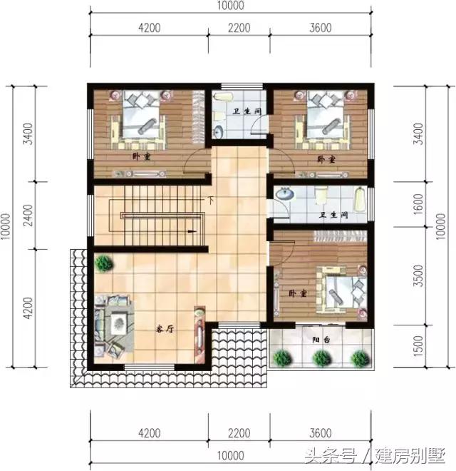 3款開間10米的農村別墅戶型，小地基建別墅更精致，大地基羨慕不來
