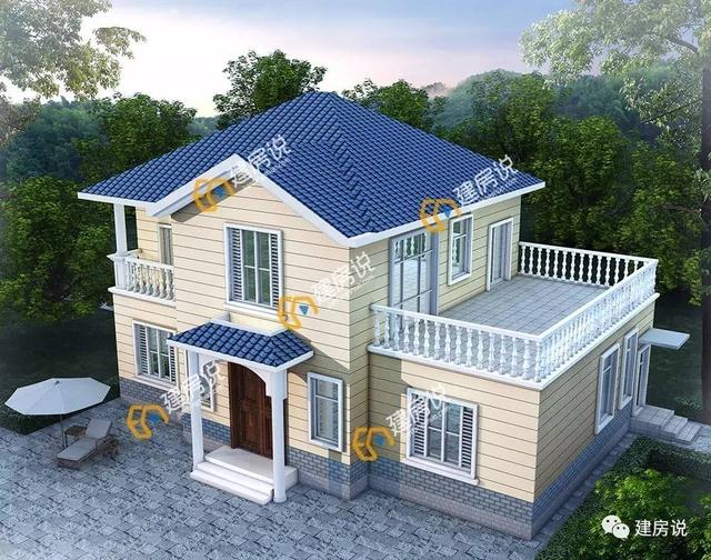 帶旋轉樓梯的二層農村別墅，十里八鄉都喜歡的戶型