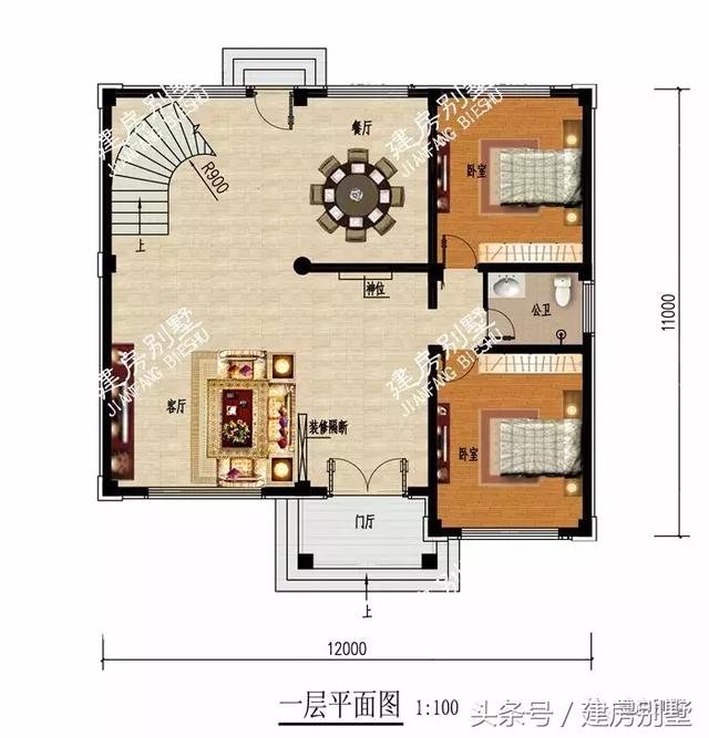 帶獨立廚房的三層別墅設計方案，農村還是喜歡獨立廚房設計