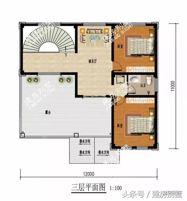 帶獨立廚房的三層別墅設計方案，農村還是喜歡獨立廚房設計