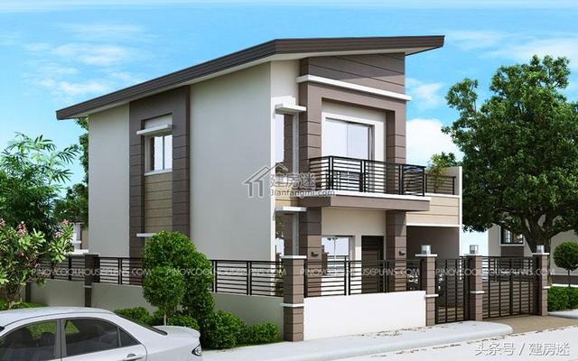 8.5米X10米兩面采光小戶型經濟別墅兩層房屋設計圖