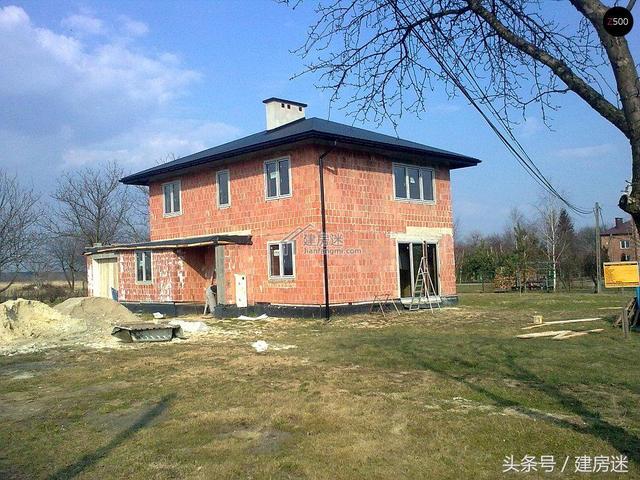 簡歐風格15米X10米兩層帶車庫磚混農村二層房屋設計圖帶建成的圖片