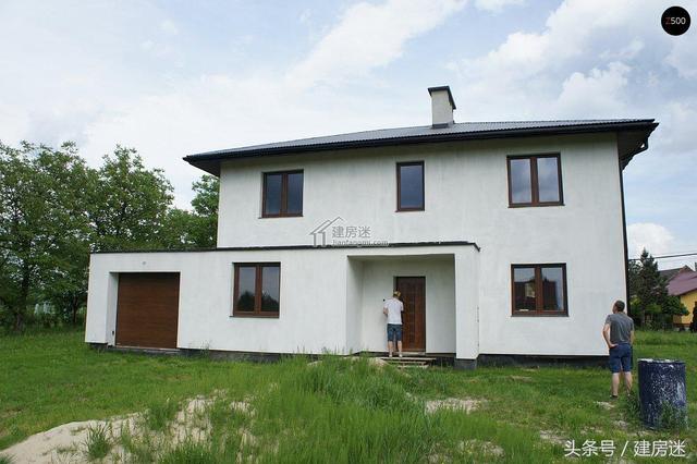 簡歐風格15米X10米兩層帶車庫磚混農村二層房屋設計圖帶建成的圖片