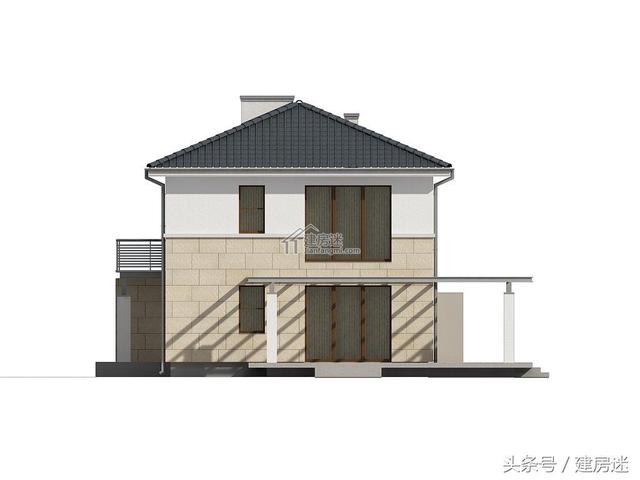 簡歐風格15米X10米兩層帶車庫磚混農村二層房屋設計圖帶建成的圖片