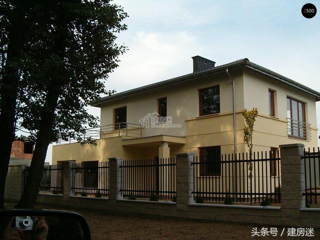 簡歐風格15米X10米兩層帶車庫磚混農村二層房屋設計圖帶建成的圖片