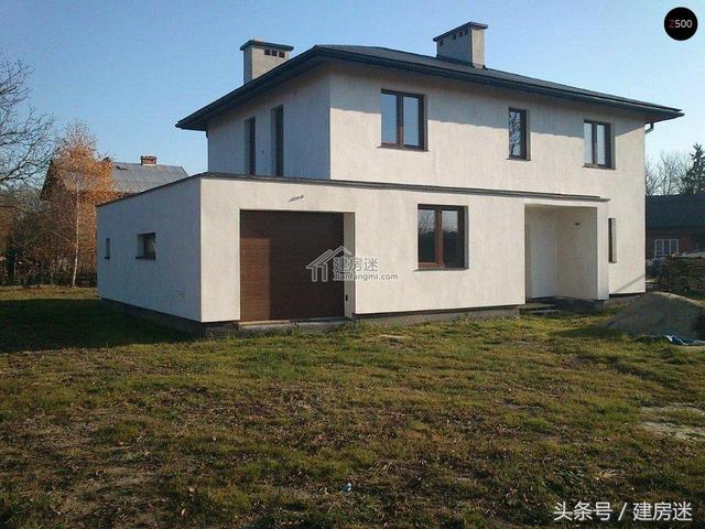 簡歐風格15米X10米兩層帶車庫磚混農村二層房屋設計圖帶建成的圖片