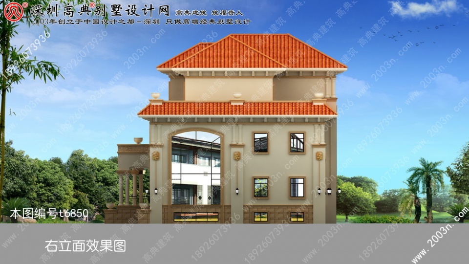 豪華別墅設計圖紙效果圖首層195平方米！