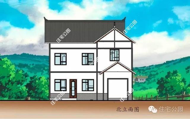 農村中式二層小別墅戶型，你會把車庫這么放嗎？