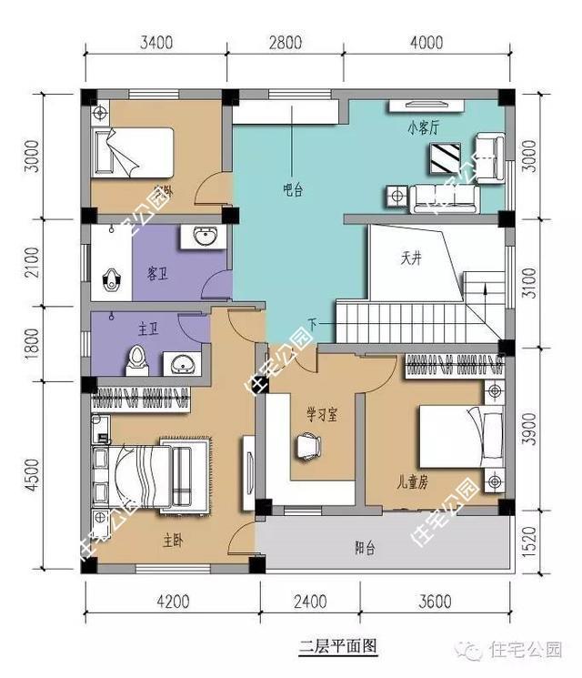 農村中式二層小別墅戶型，你會把車庫這么放嗎？
