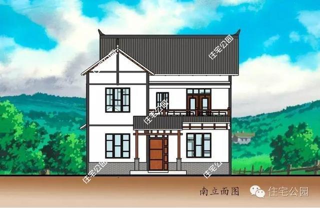 農村中式二層小別墅戶型，你會把車庫這么放嗎？