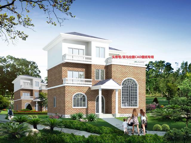 27萬建3層別墅！坡頂造型簡潔，平面布置緊湊，采光通風良好！