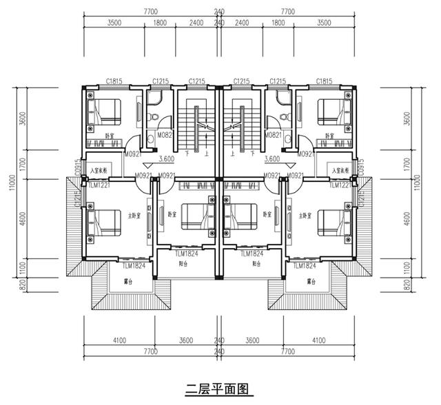農(nóng)村兄弟別墅，車庫(kù)露臺(tái)樓梯為啥都在中間，含平面圖！