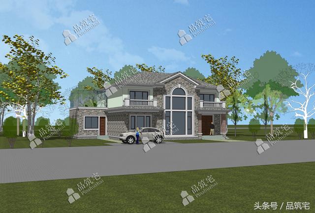 13×14米二層農(nóng)村別墅，帶土灶房，客廳大落地窗！