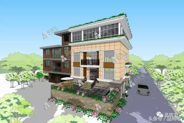 10×14米四層農村別墅，帶魚池帶屋頂泳池！農村土豪多啊！