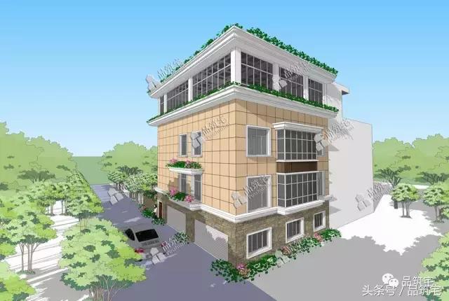 10×14米四層農村別墅，帶魚池帶屋頂泳池！農村土豪多啊！