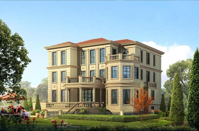 2026歐美式帶地下室帶庭院綠化最新3層獨棟別墅設計圖！