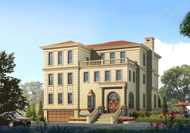 2026歐美式帶地下室帶庭院綠化最新3層獨棟別墅設計圖！