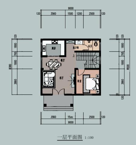 9X8米普通農村三層樓房設計圖，平屋頂還帶露臺