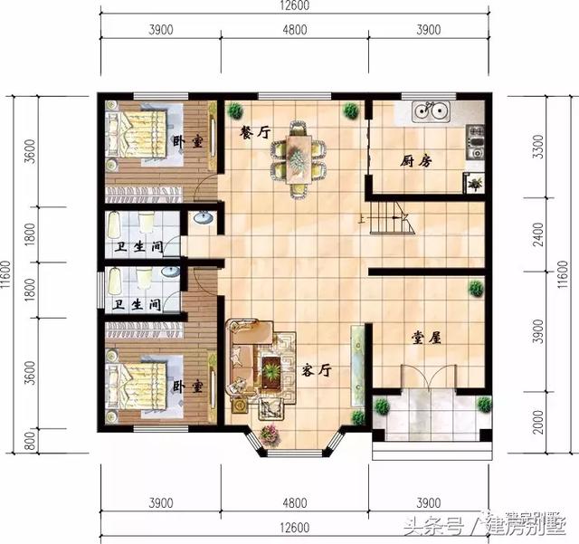 曬曬農村自建的二層小洋樓，比效果圖還好看，附戶型平面圖