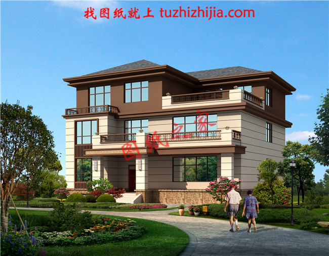 新中式三層樓房設計圖紙,帶地下室,地下車庫,帶電梯