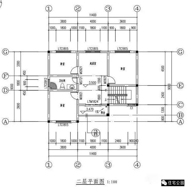 11.4X9米農村別墅，5室2廳，帶堂屋！