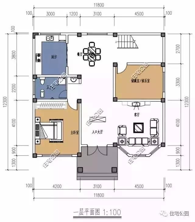 自建12X12米方正2層別墅，布局實(shí)用多臥室，適合農(nóng)村！