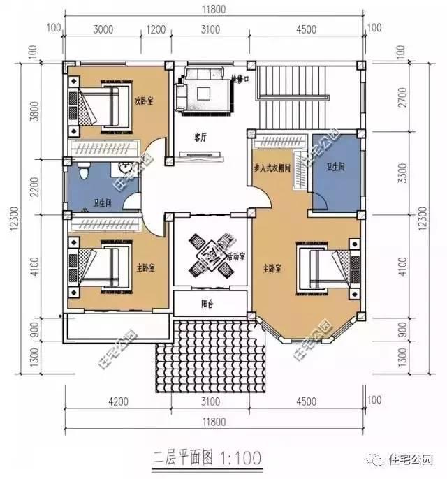 自建12X12米方正2層別墅，布局實(shí)用多臥室，適合農(nóng)村！