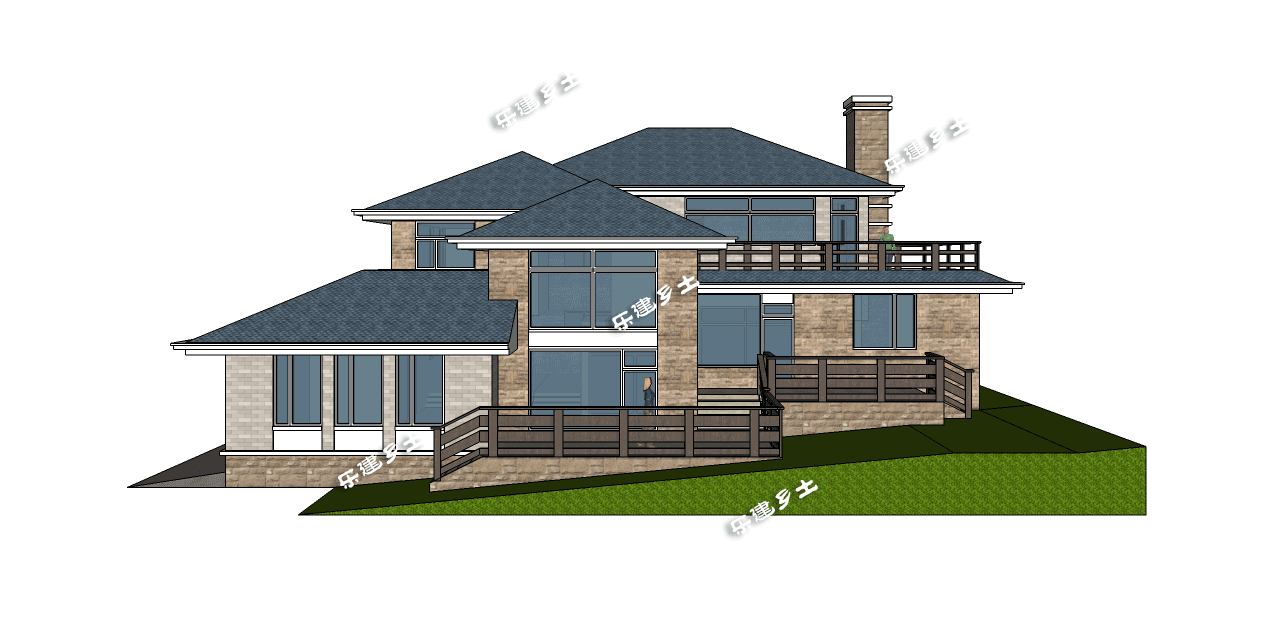 坡面宅基地上的二層北美風別墅！