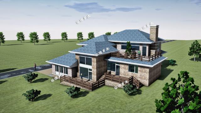 坡面宅基地上的二層北美風別墅！