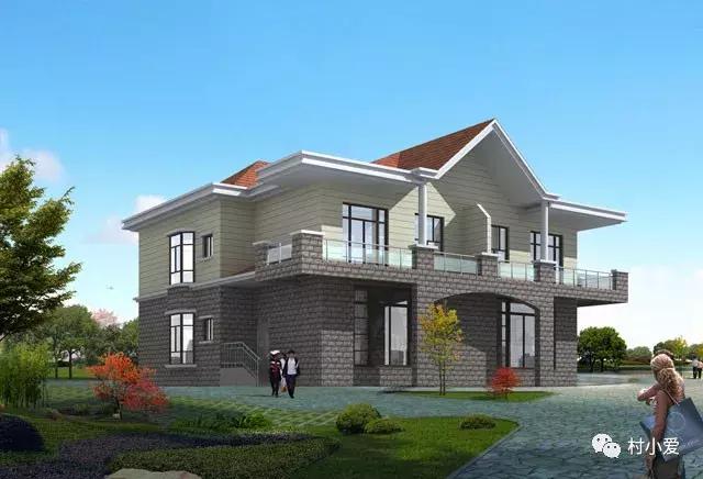 17x23m花瓣形雙拼別墅，帶戶外餐廳