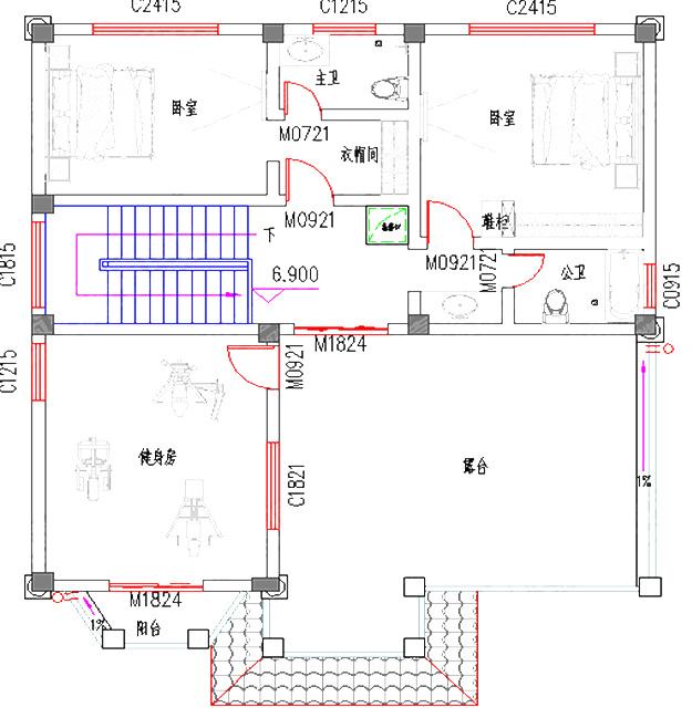 12×13米帶臥室套間的三層自建房全套施工圖，好評率高