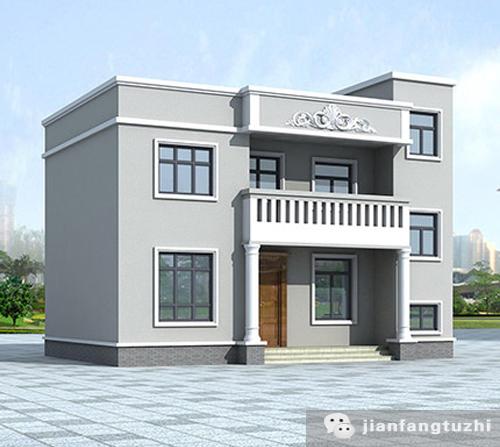 簡(jiǎn)單易施工90㎡平屋頂農(nóng)村二層樓房設(shè)計(jì)，造價(jià)超低