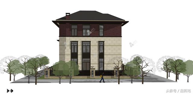 11X12三層萊特風格小別墅設計圖，戶型方正緊湊