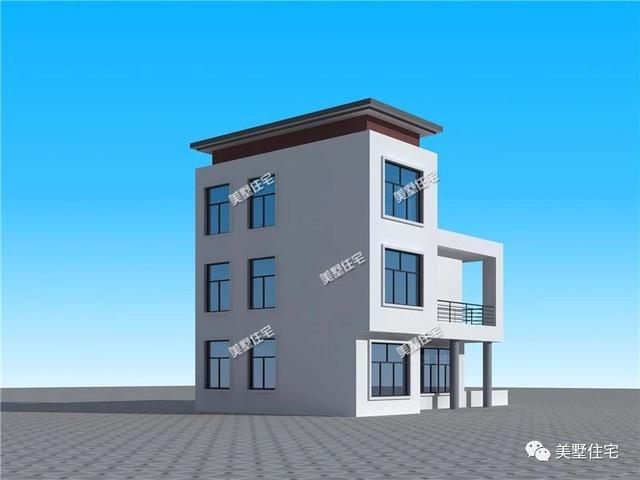 2款占地100平內現代平頂三層別墅圖，給設計師99分