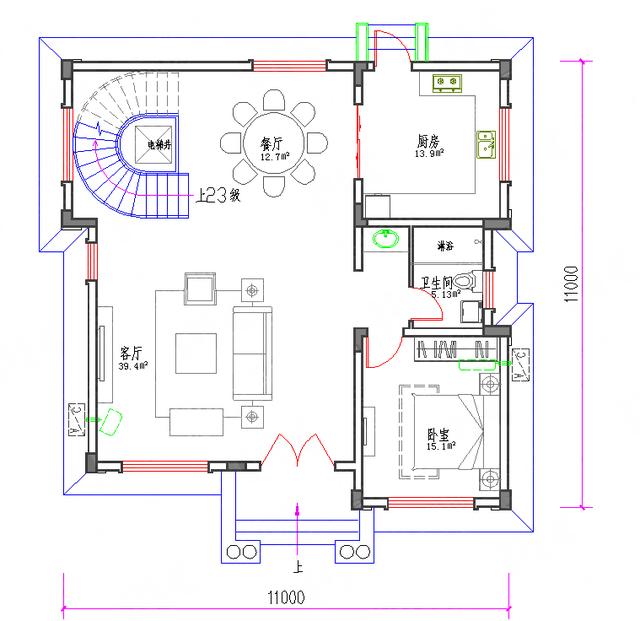 11×11米方正三層自建樓房設計圖，農村還是喜歡方方正正的